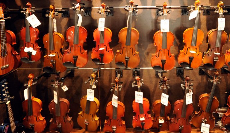 Violins are one of the most important musical instruments in an orchestra.